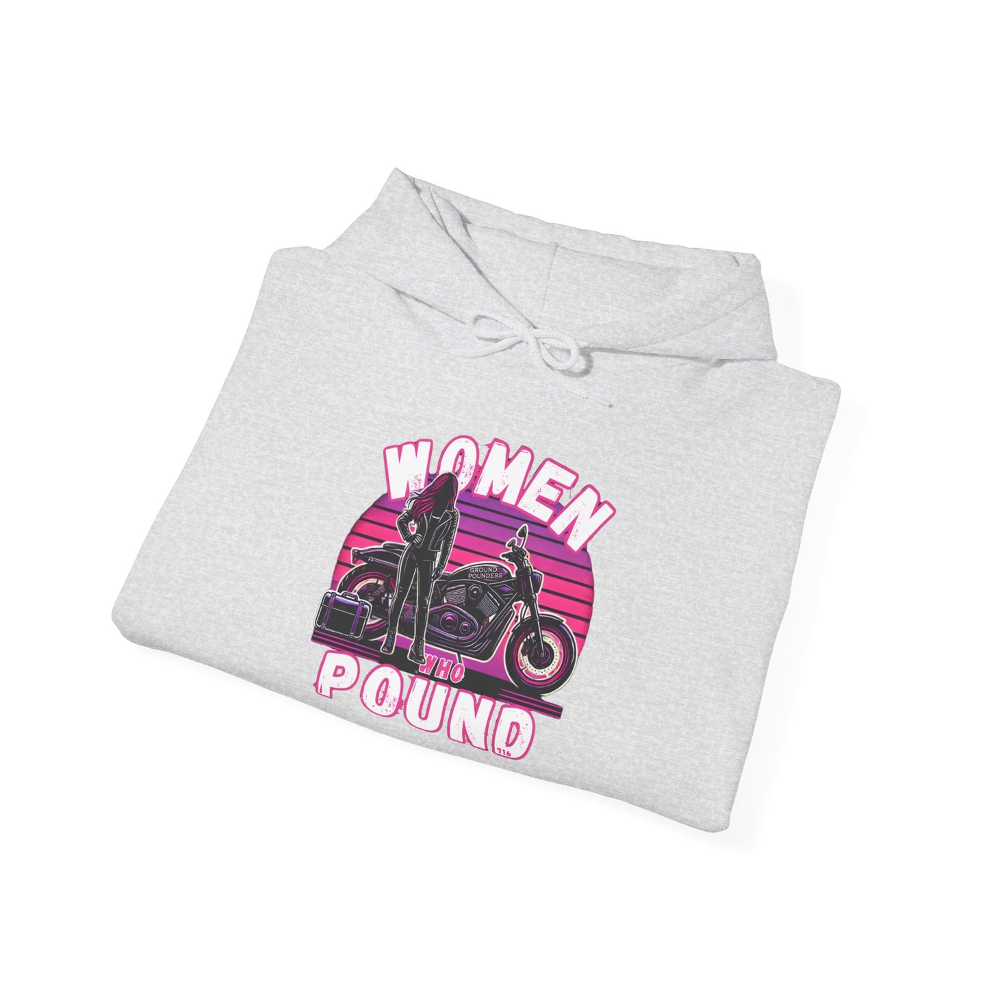 Biker Hoodie: Women Who Pound Purple/Pink