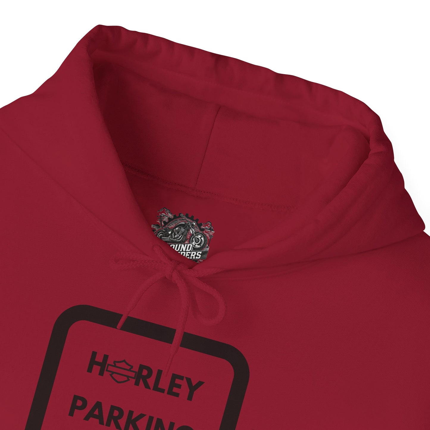Biker Hoodie: Black Harley Parking Only w/Black Lettering