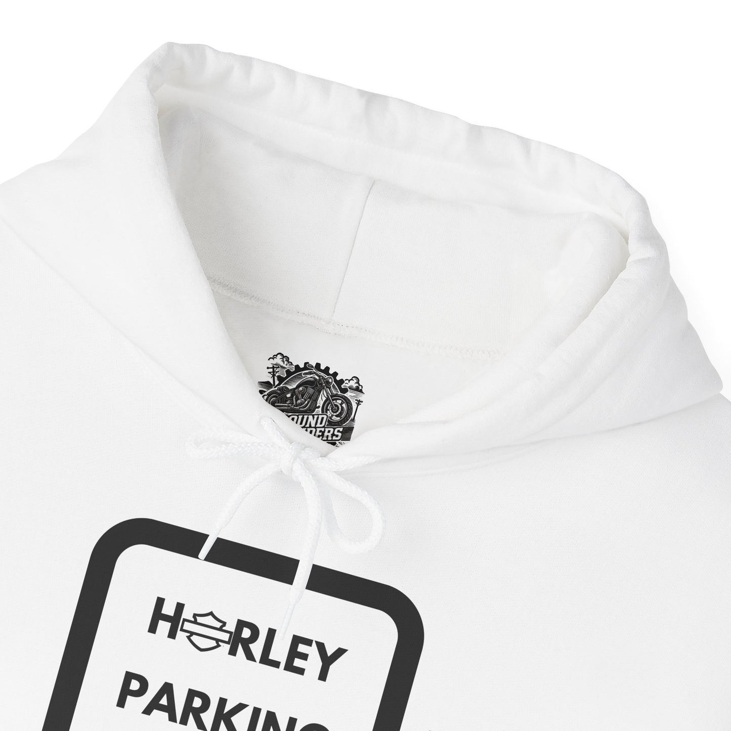 Biker Hoodie: Black Harley Parking Only w/Black Lettering