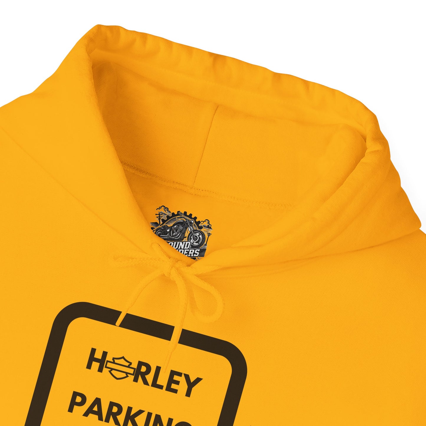 Biker Hoodie: Black Harley Parking Only w/Black Lettering