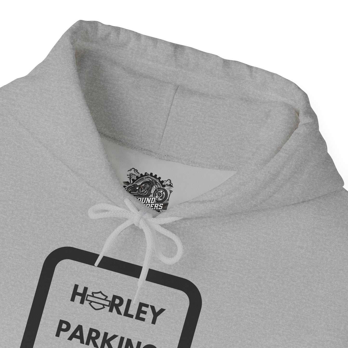 Biker Hoodie: Black Harley Parking Only w/Black Lettering