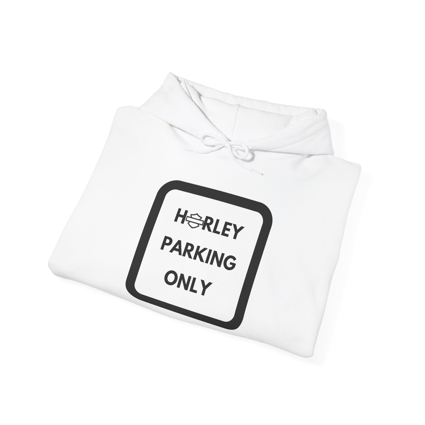 Biker Hoodie: Black Harley Parking Only w/Black Lettering