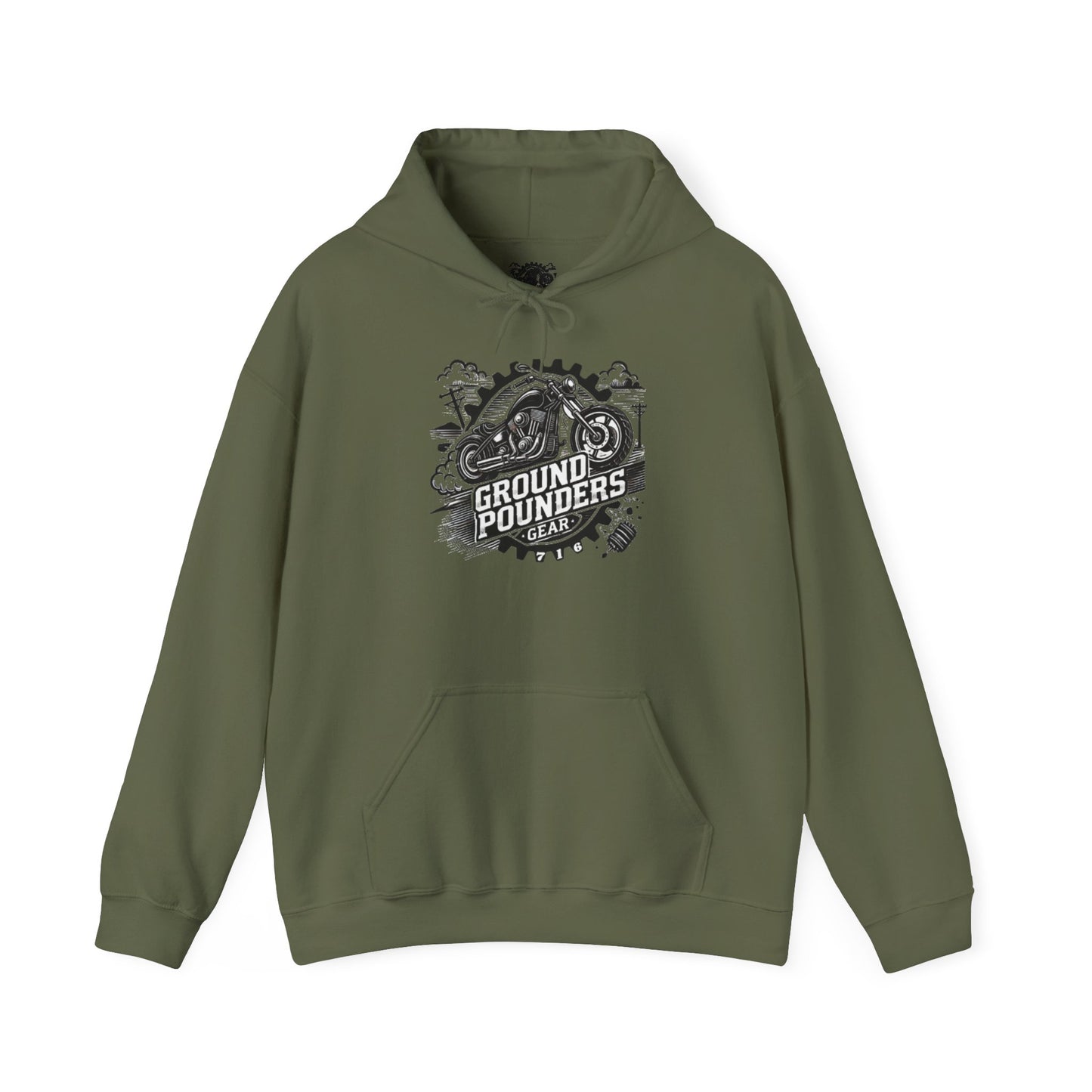 Biker Hoodie: Ground Pounders Smoke