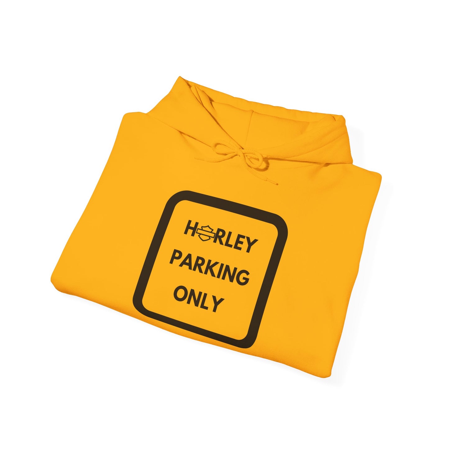 Biker Hoodie: Black Harley Parking Only w/Black Lettering