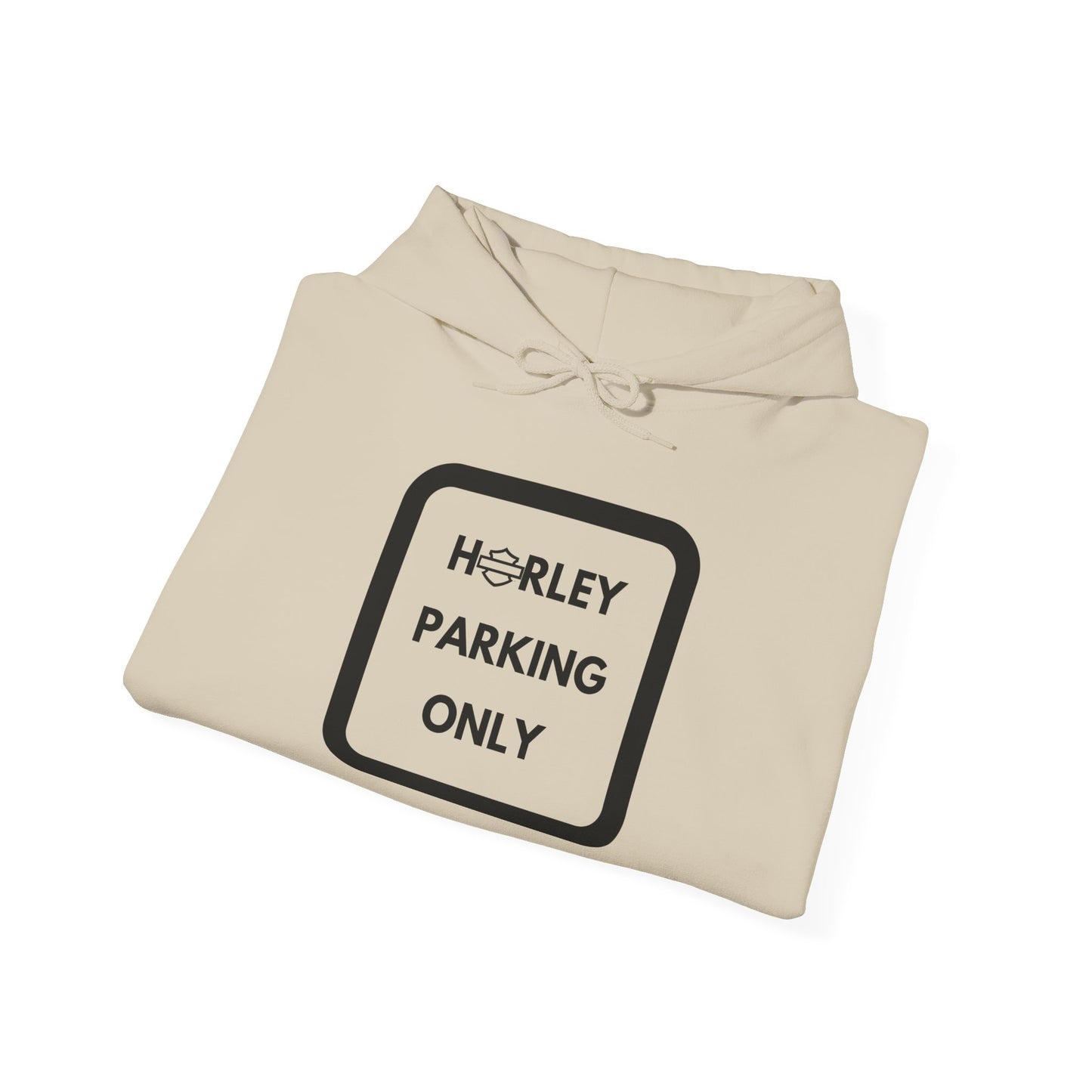 Biker Hoodie: Black Harley Parking Only w/Black Lettering