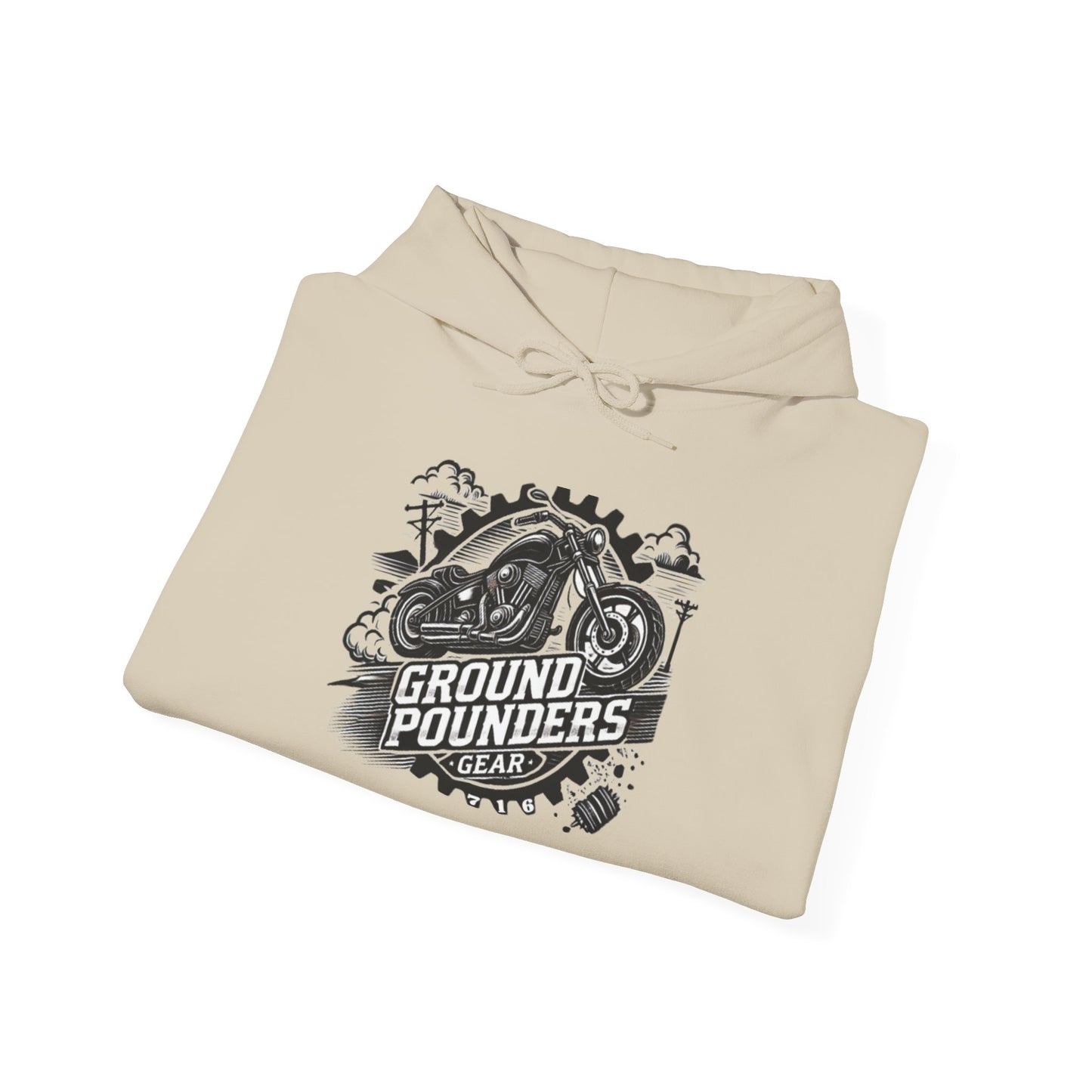 Biker Hoodie: Ground Pounders Smoke
