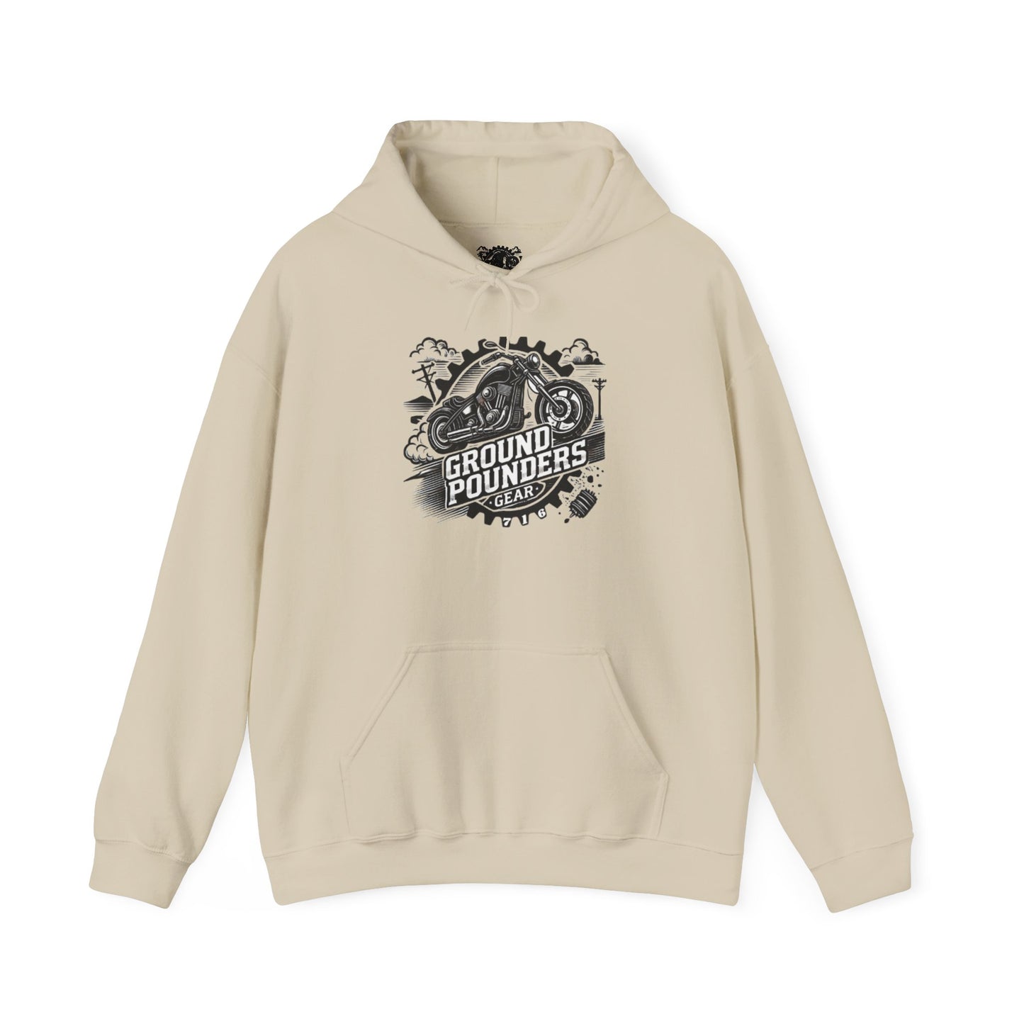 Biker Hoodie: Ground Pounders Smoke