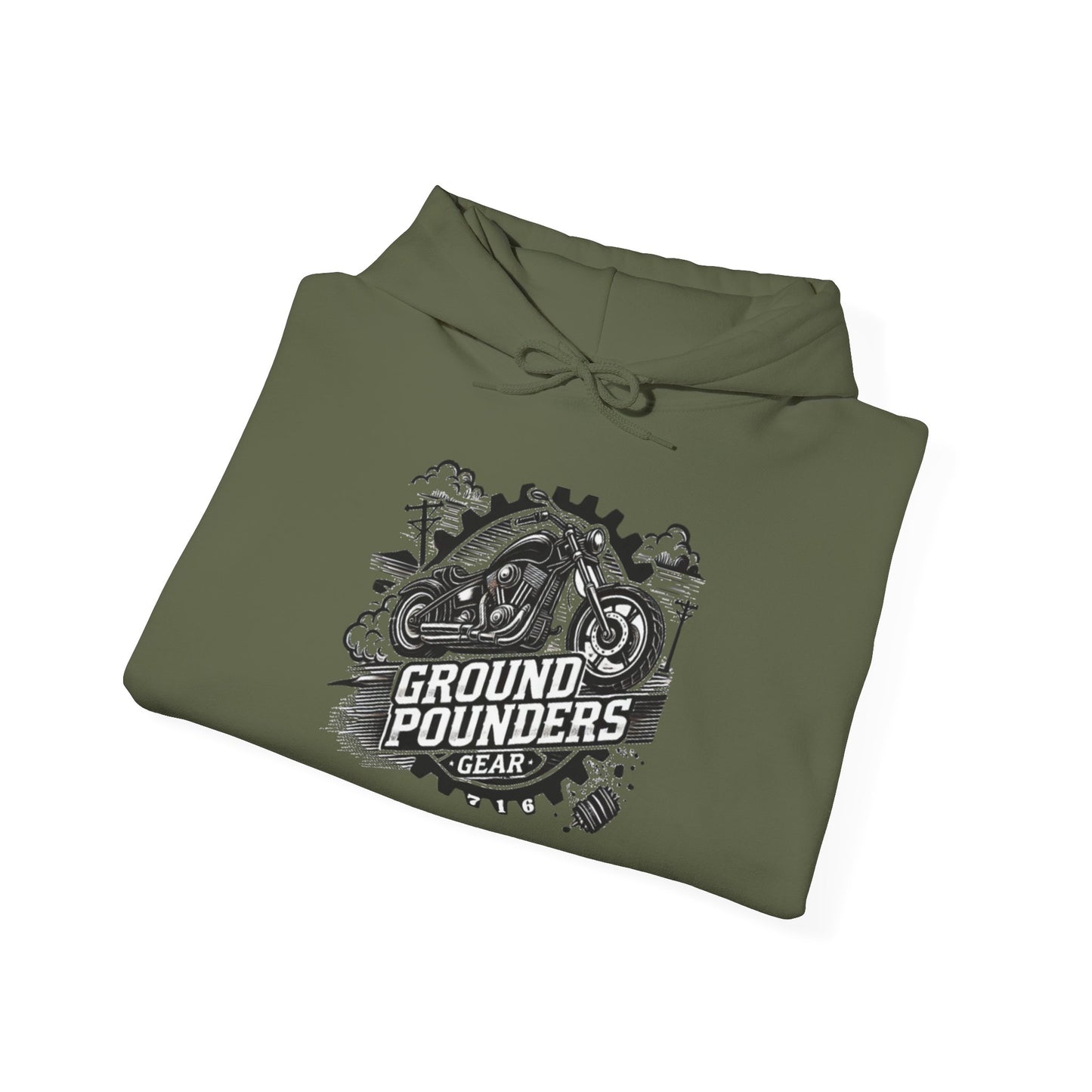 Biker Hoodie: Ground Pounders Smoke