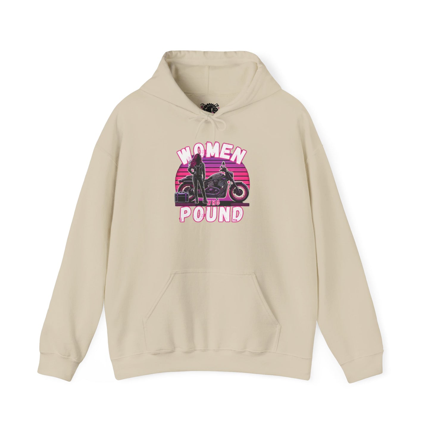 Biker Hoodie: Women Who Pound Purple/Pink