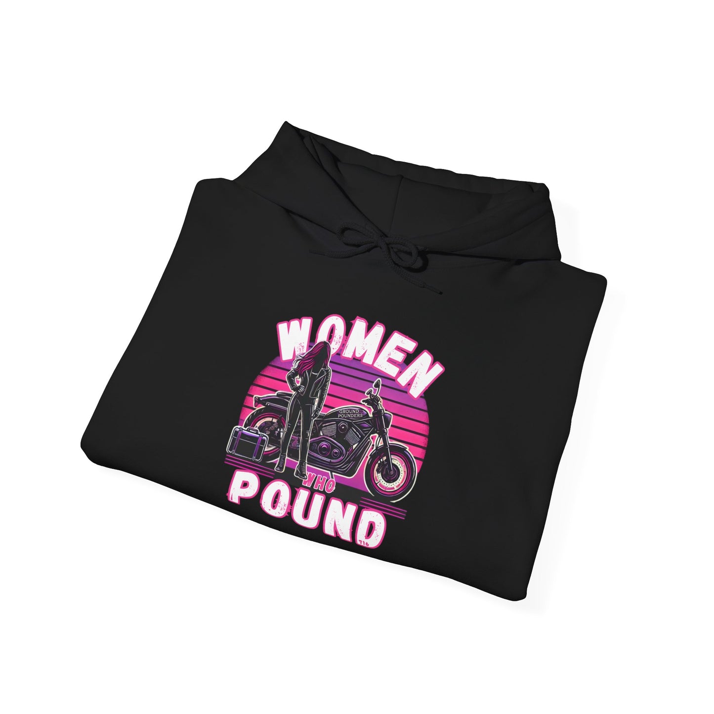 Biker Hoodie: Women Who Pound Purple/Pink