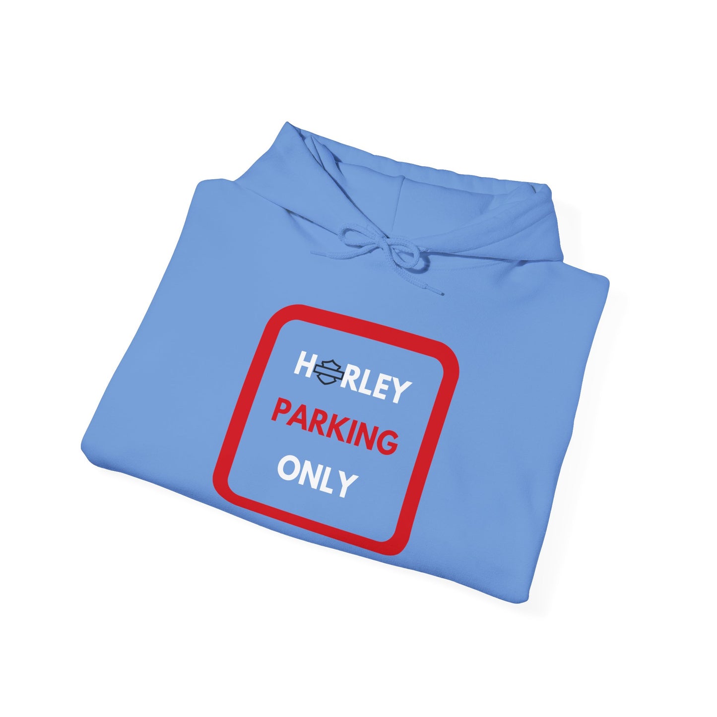 Biker Hoodie: Red Harley Parking Only w/White & Red Lettering