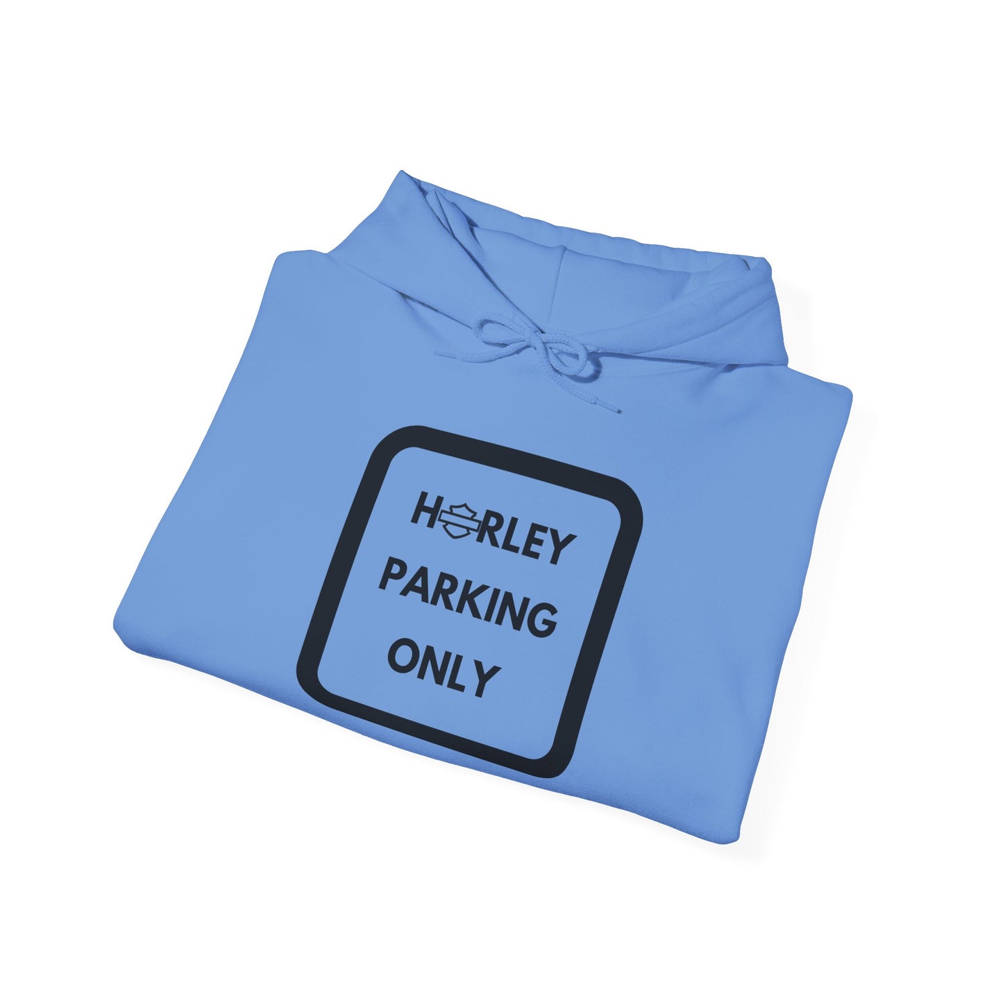 Biker Hoodie: Black Harley Parking Only w/Black Lettering