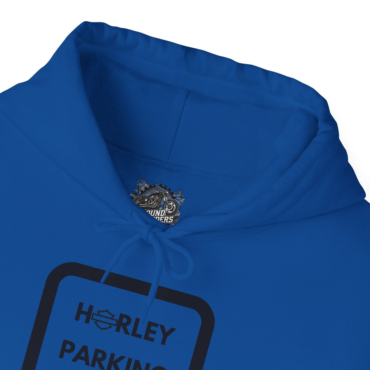 Biker Hoodie: Black Harley Parking Only w/Black Lettering