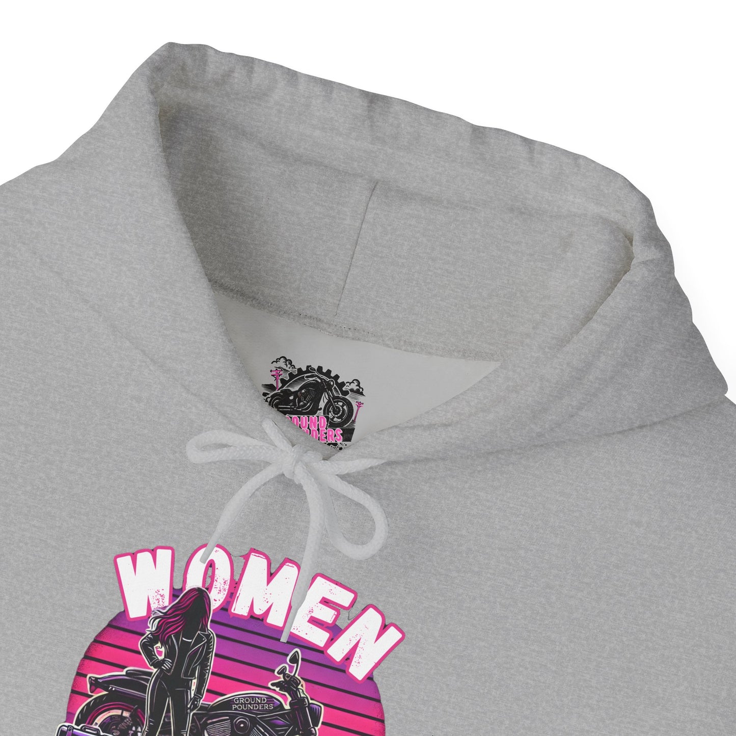 Biker Hoodie: Women Who Pound Purple/Pink