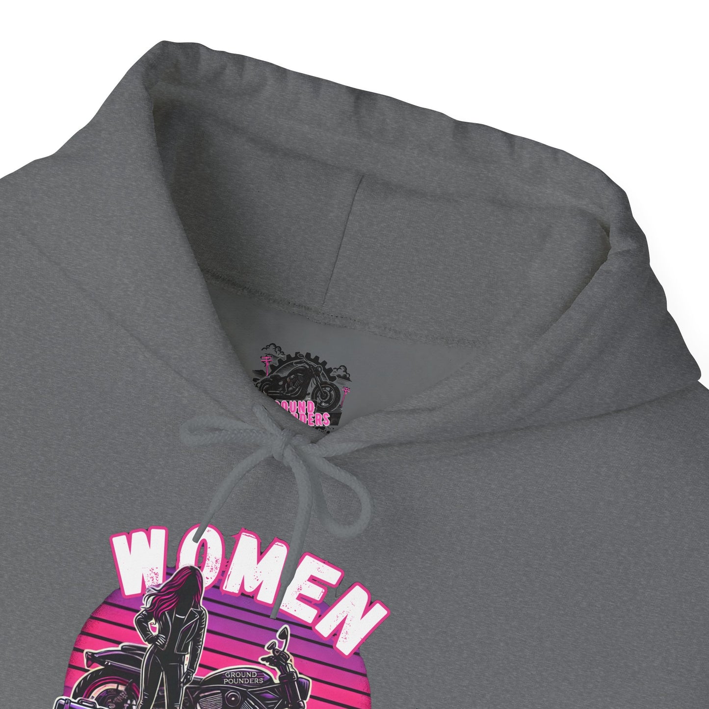 Biker Hoodie: Women Who Pound Purple/Pink