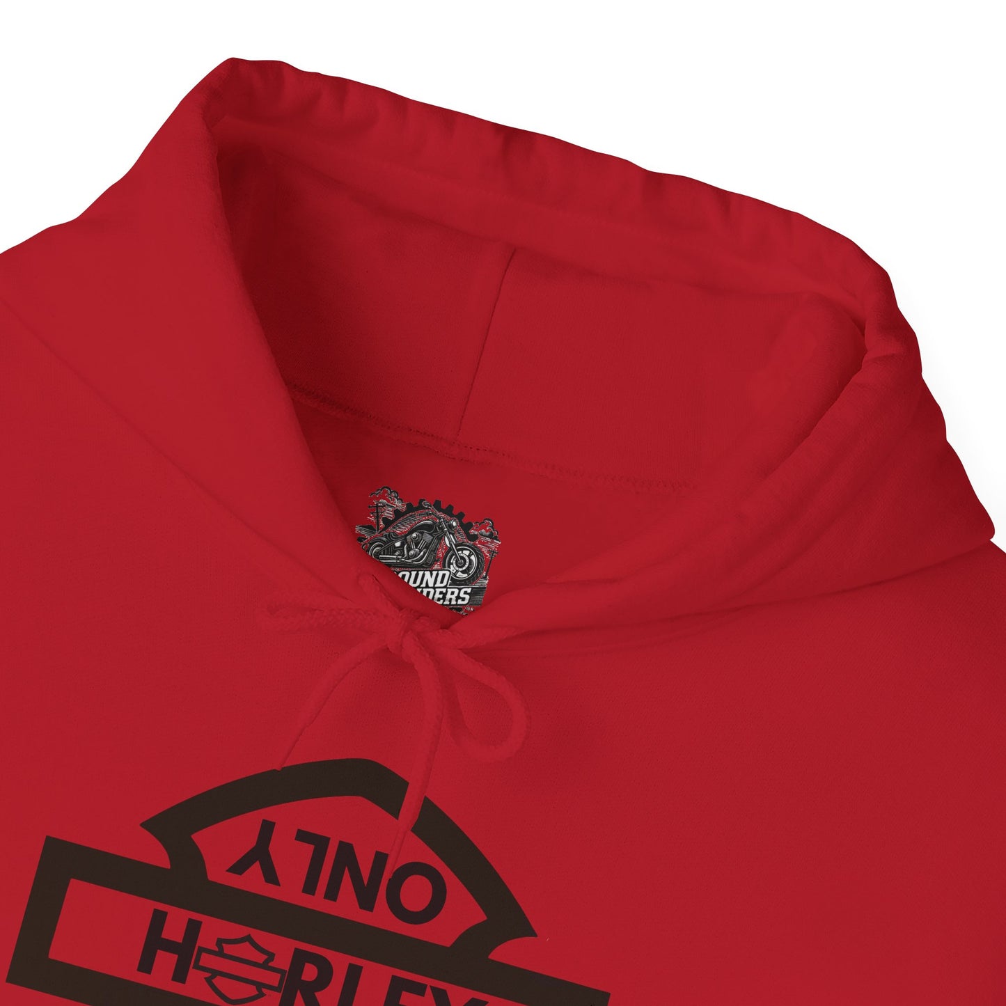 Biker Hoodie: Black Harley Parking Only Upside Down w/Black Lettering