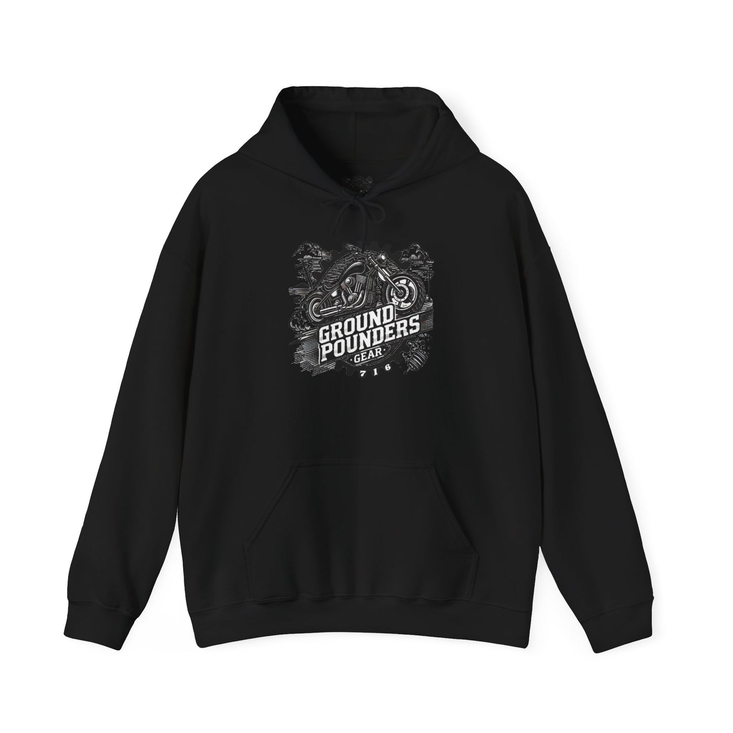 Biker Hoodie: Ground Pounders Smoke