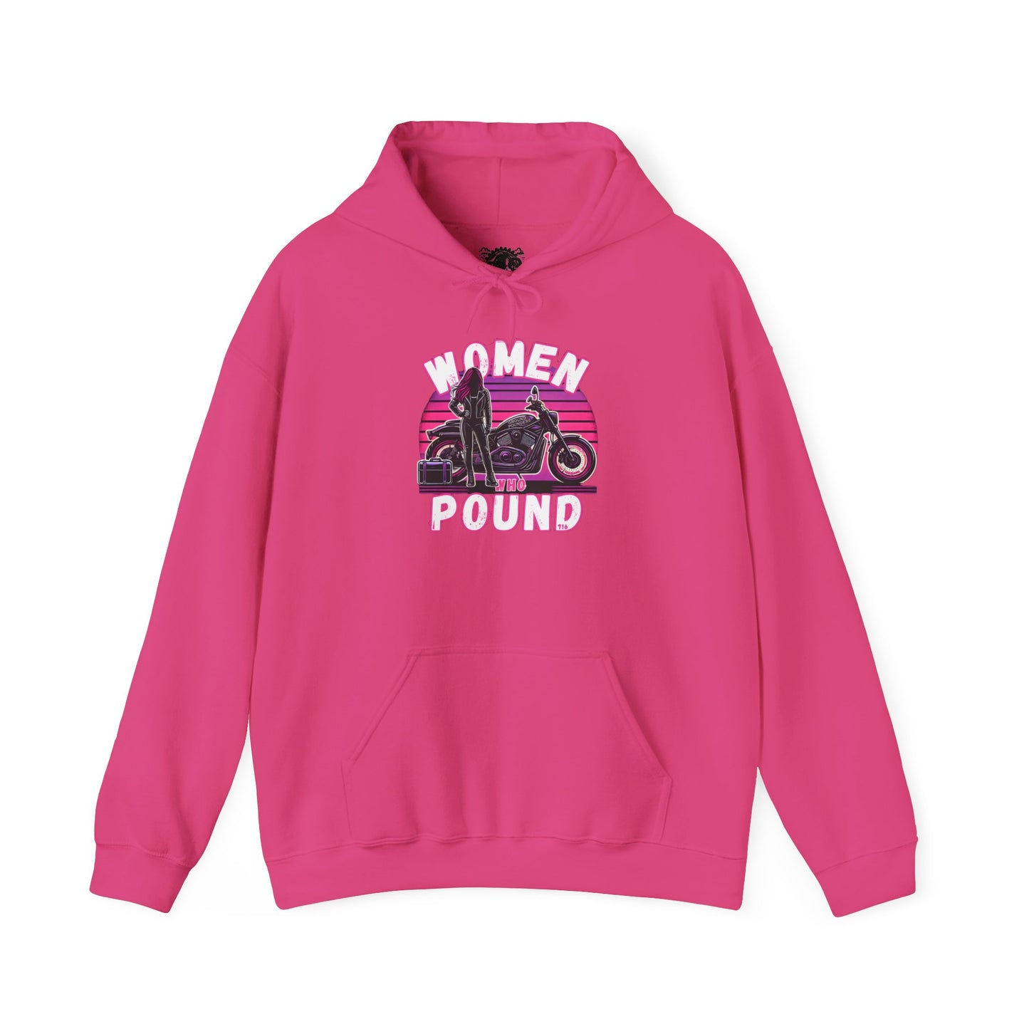 Biker Hoodie: Women Who Pound Purple/Pink