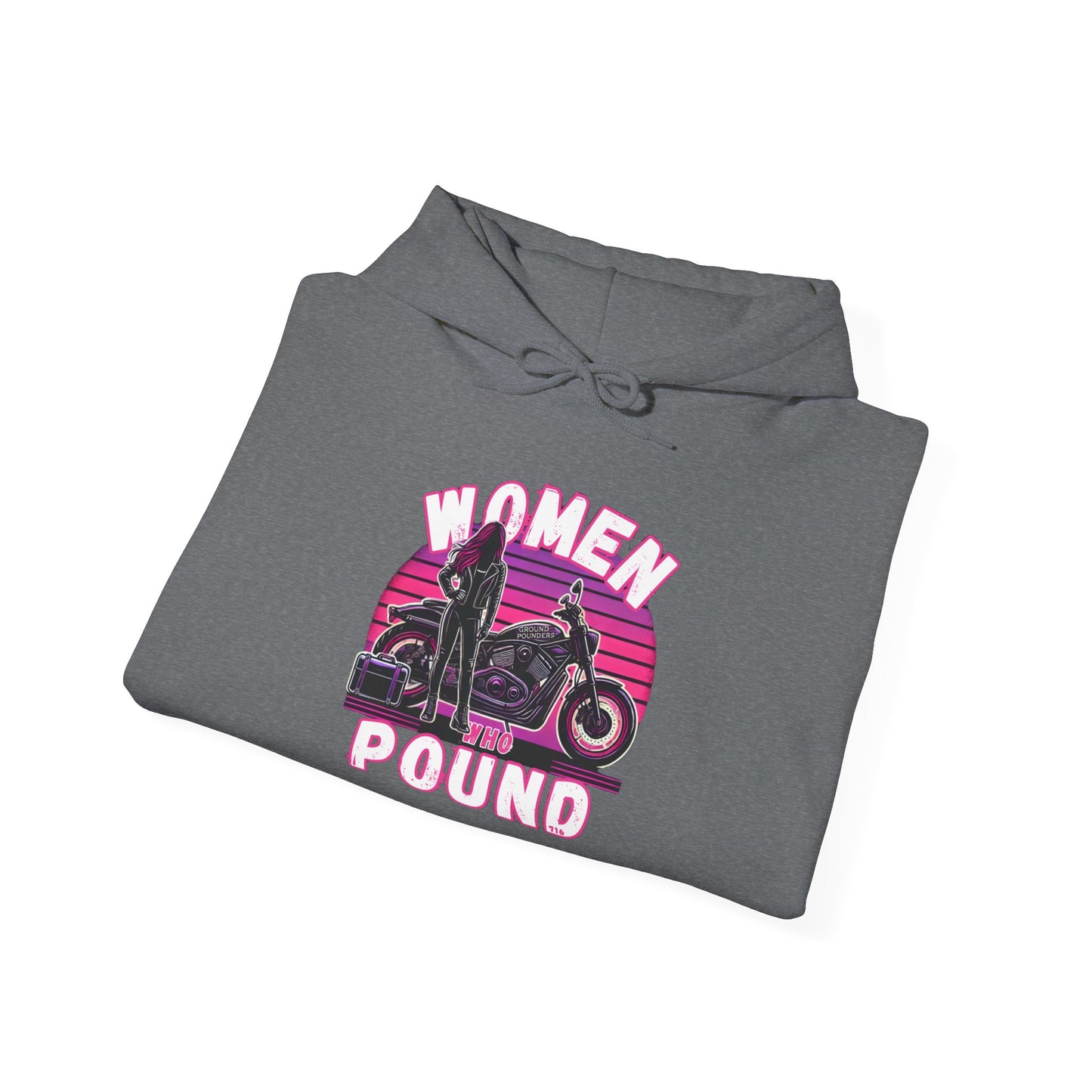 Biker Hoodie: Women Who Pound Purple/Pink