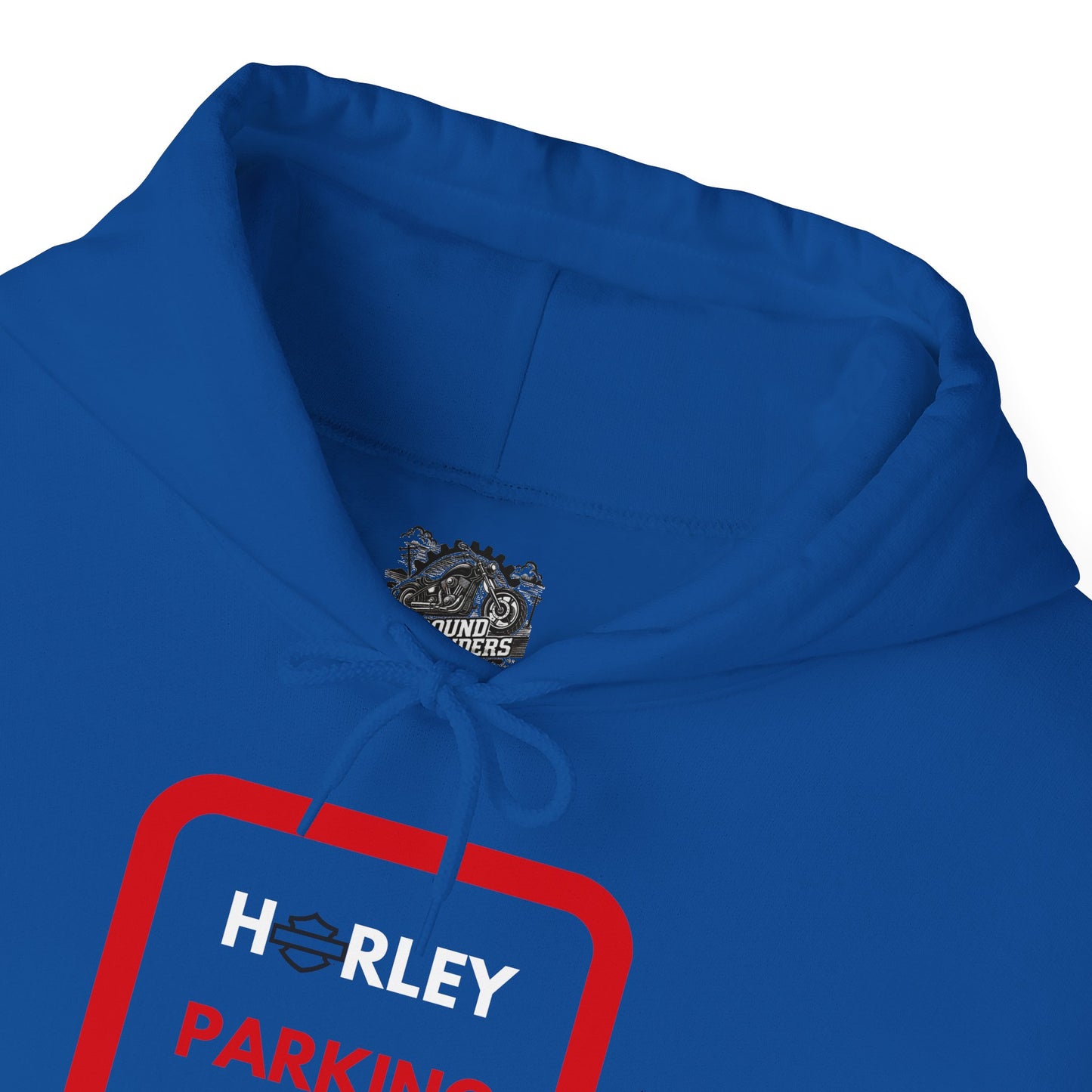 Biker Hoodie: Red Harley Parking Only w/White & Red Lettering