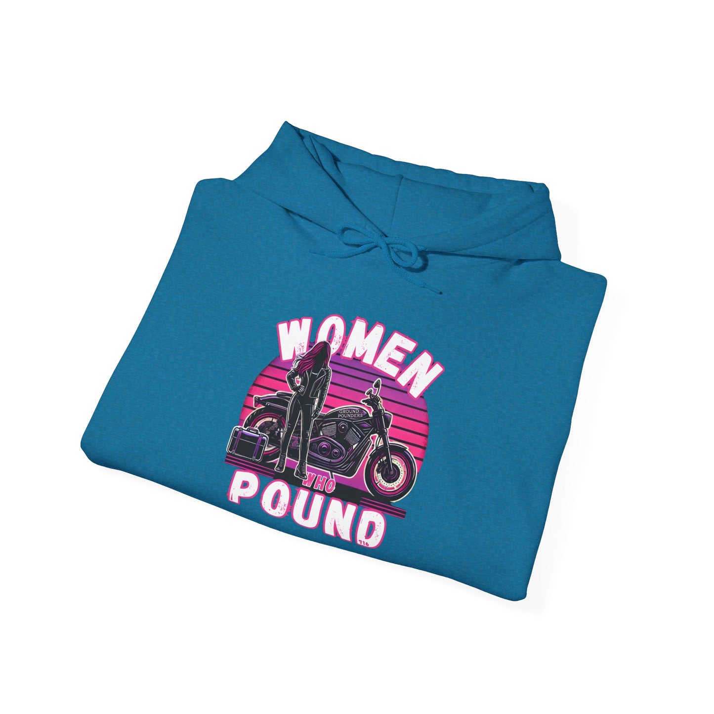 Biker Hoodie: Women Who Pound Purple/Pink