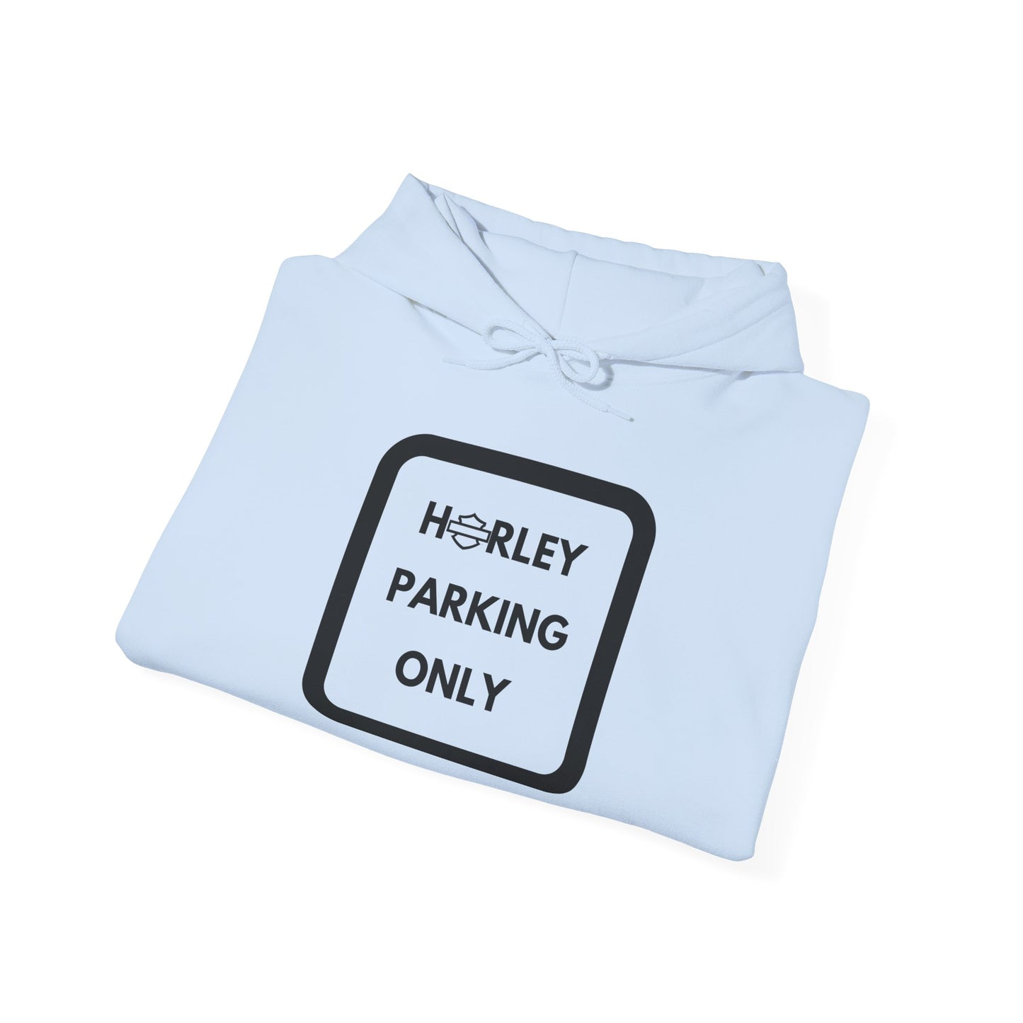 Biker Hoodie: Black Harley Parking Only w/Black Lettering
