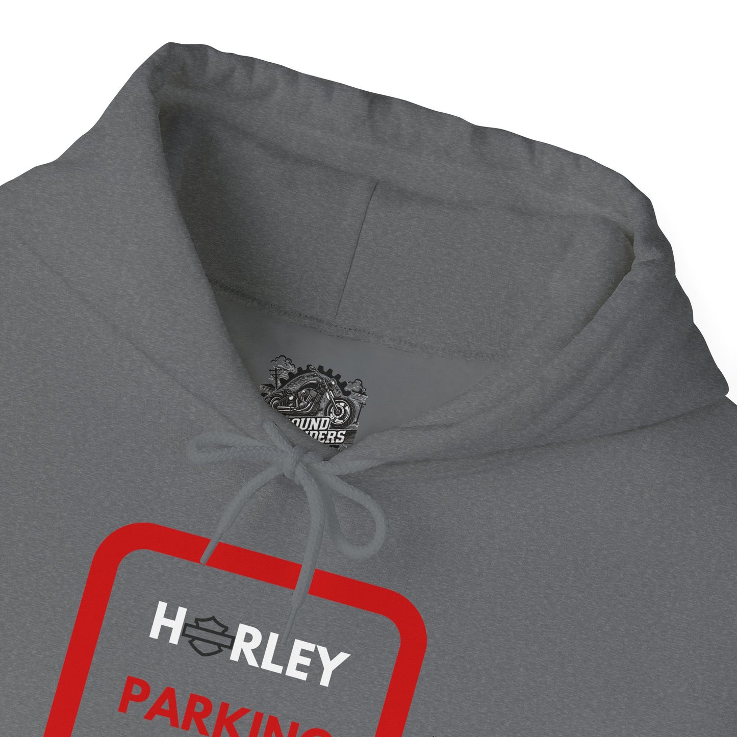 Biker Hoodie: Red Harley Parking Only w/White & Red Lettering