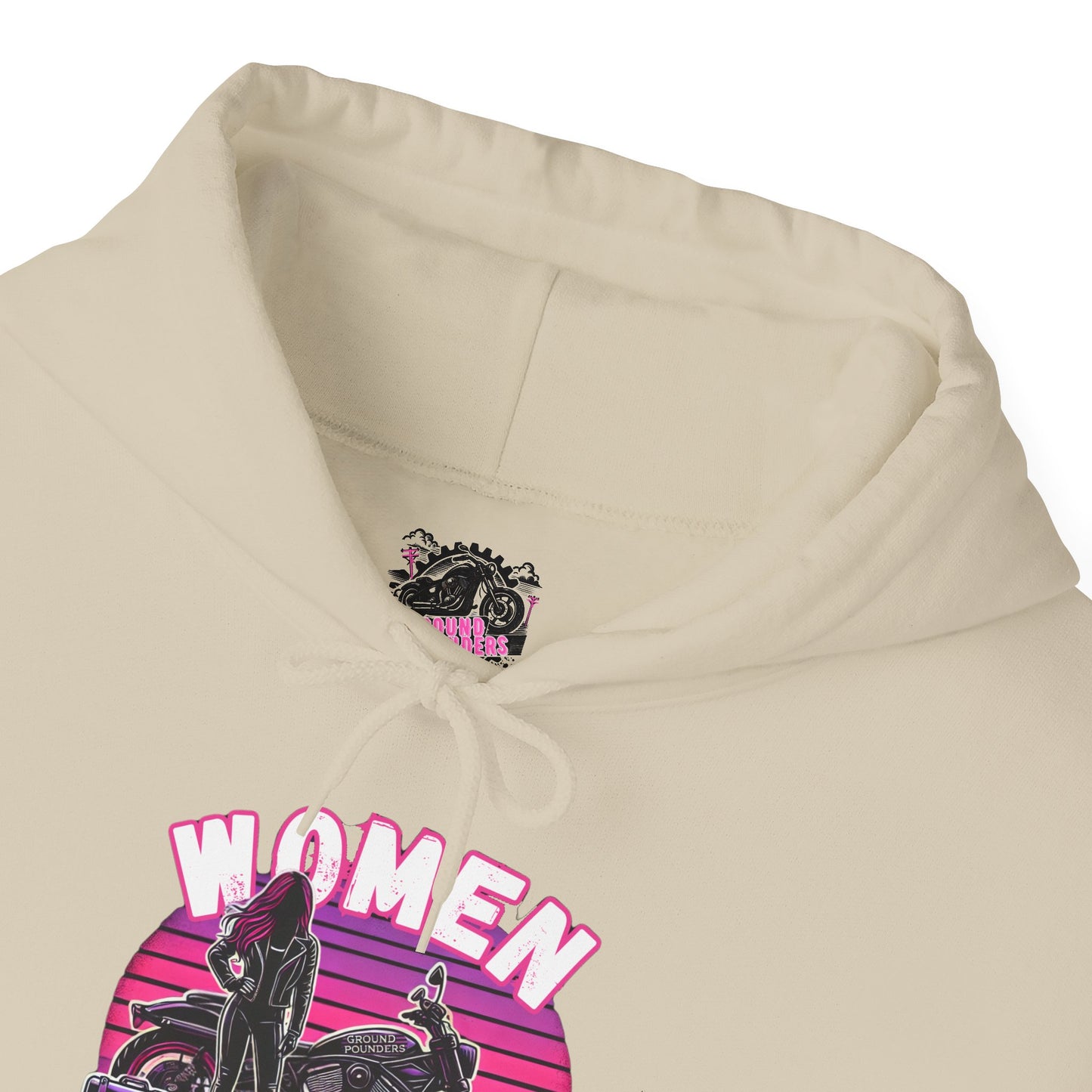 Biker Hoodie: Women Who Pound Purple/Pink