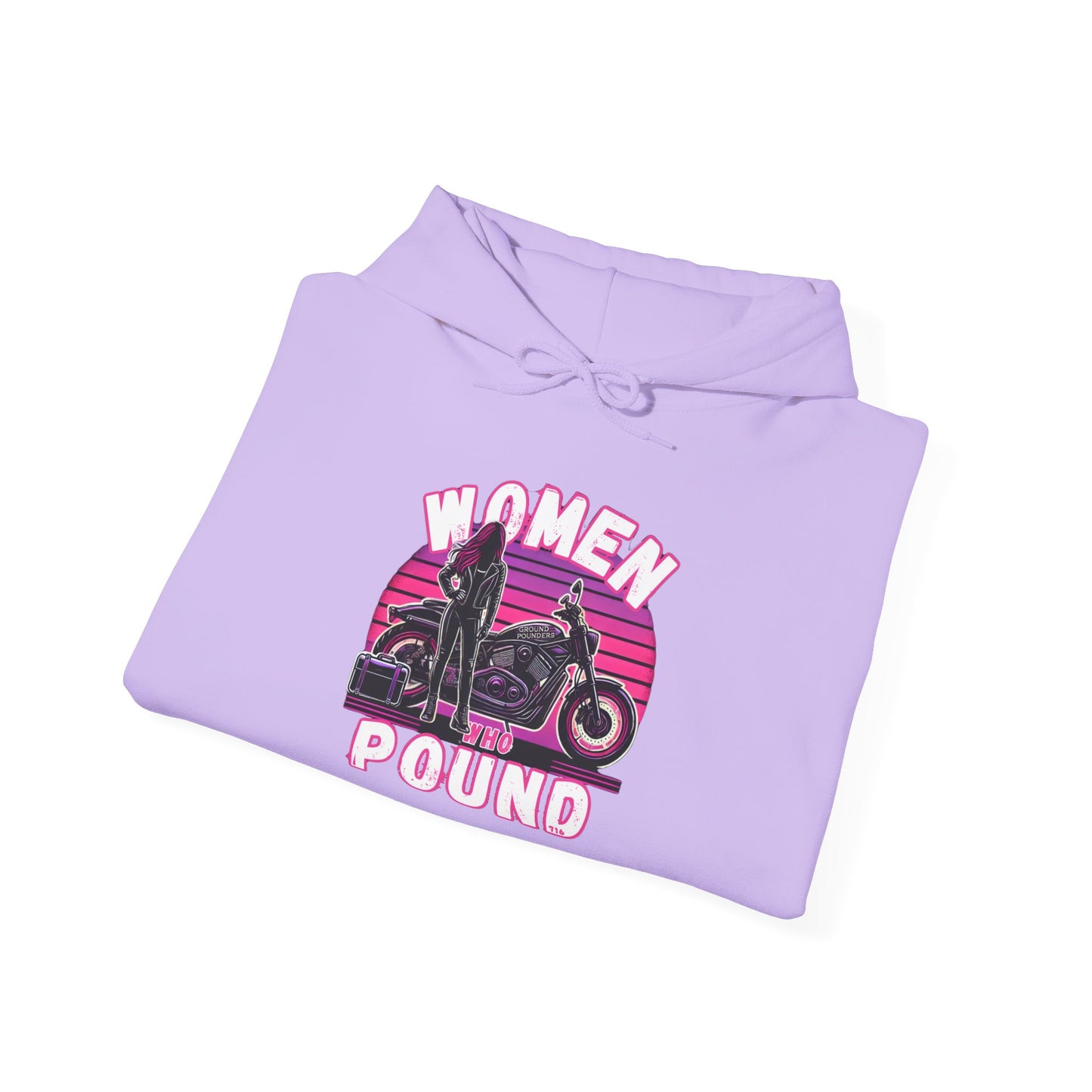 Biker Hoodie: Women Who Pound Purple/Pink