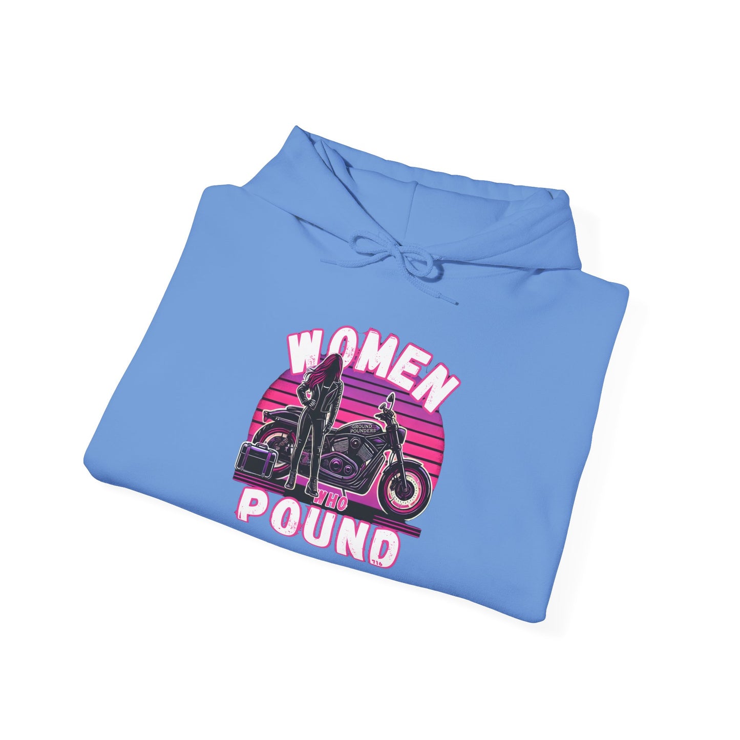 Biker Hoodie: Women Who Pound Purple/Pink