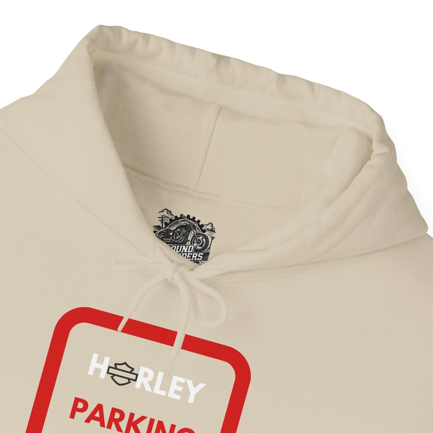 Biker Hoodie: Red Harley Parking Only w/White & Red Lettering