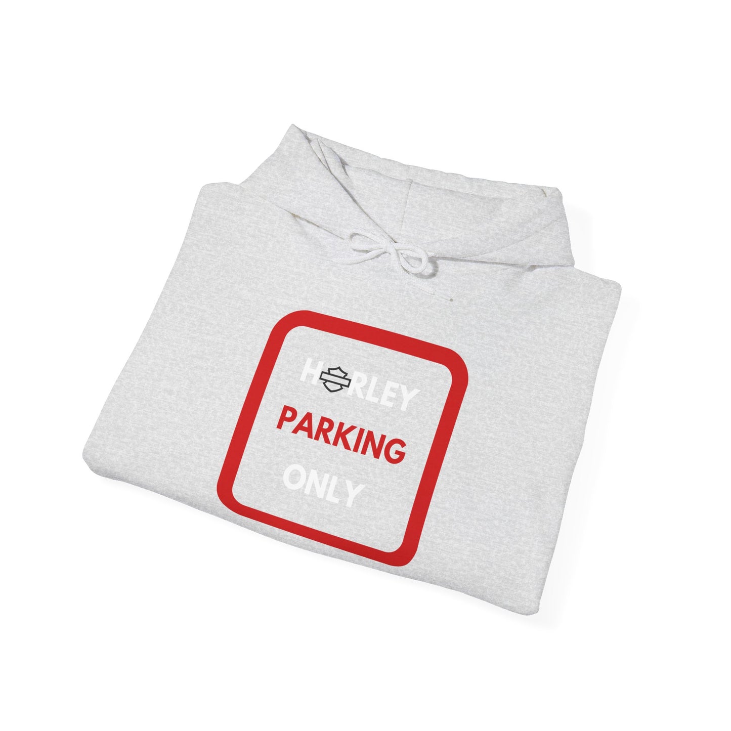 Biker Hoodie: Red Harley Parking Only w/White & Red Lettering
