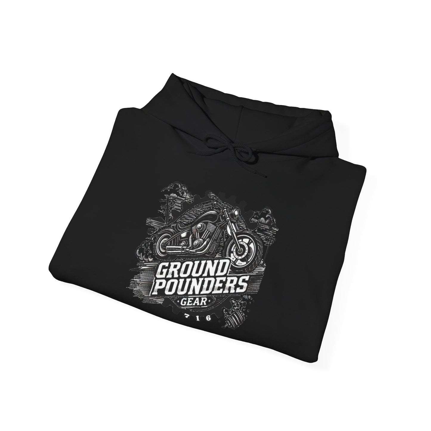 Biker Hoodie: Ground Pounders Smoke