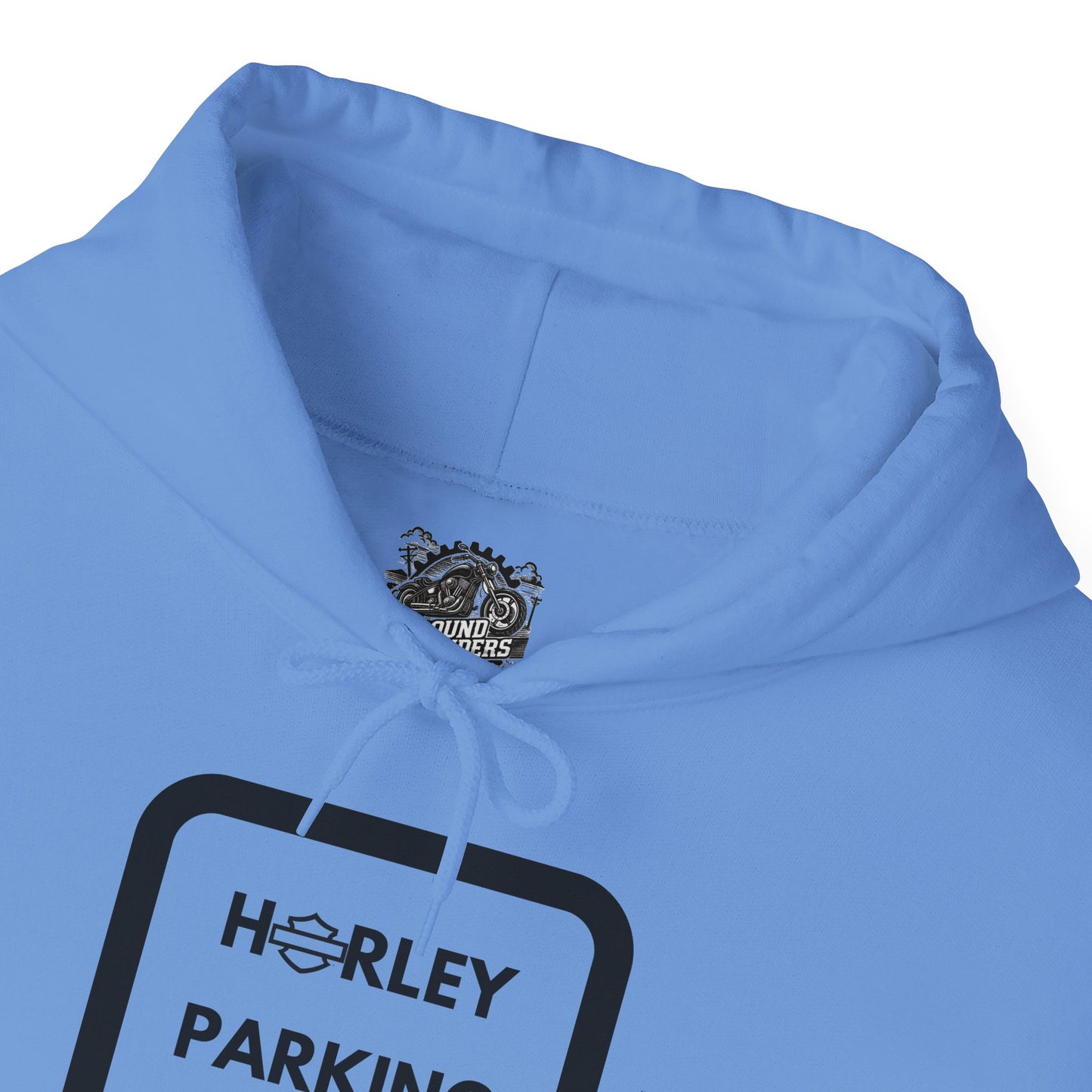 Biker Hoodie: Black Harley Parking Only w/Black Lettering