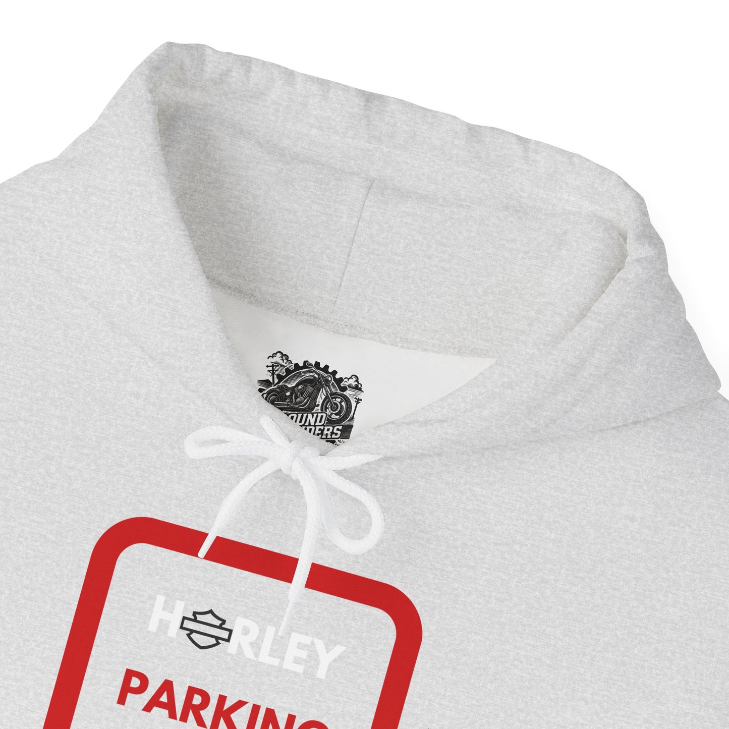 Biker Hoodie: Red Harley Parking Only w/White & Red Lettering