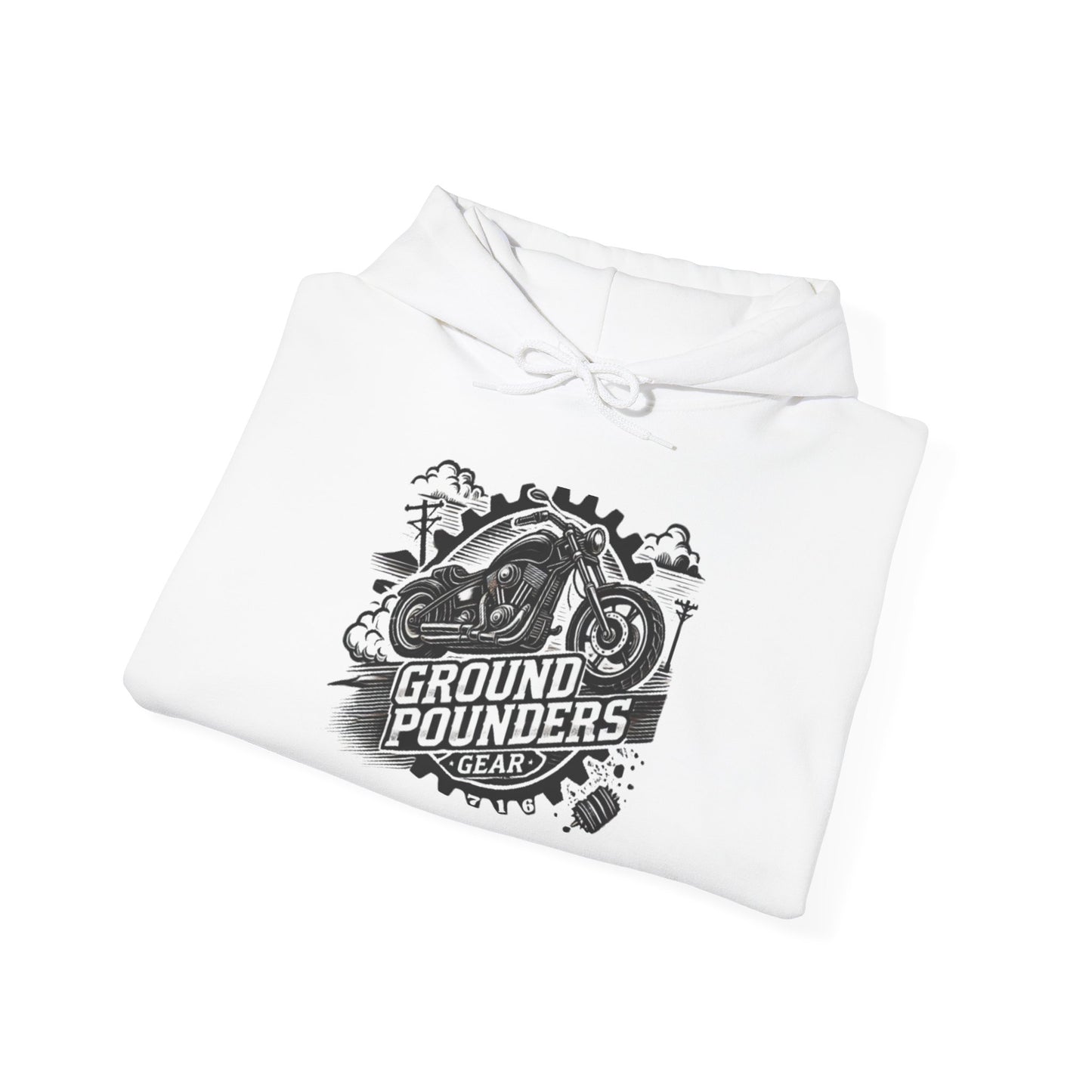 Biker Hoodie: Ground Pounders Smoke