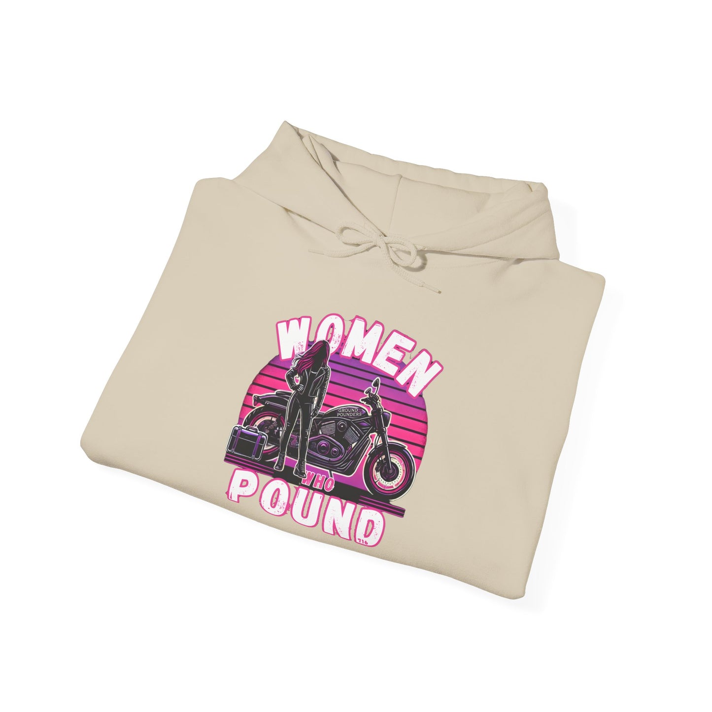 Biker Hoodie: Women Who Pound Purple/Pink