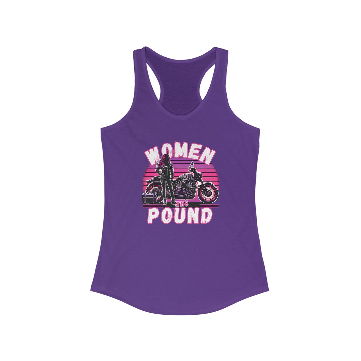 Biker Tank: Women Who Pound Purple/Pink