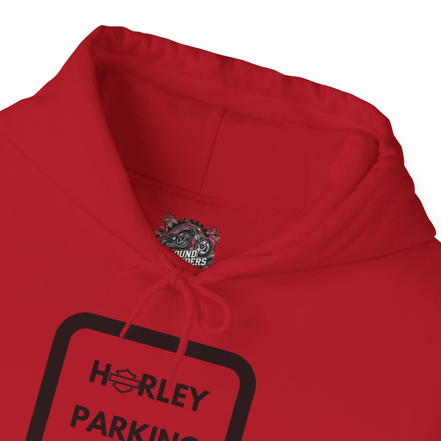 Biker Hoodie: Black Harley Parking Only w/Black Lettering