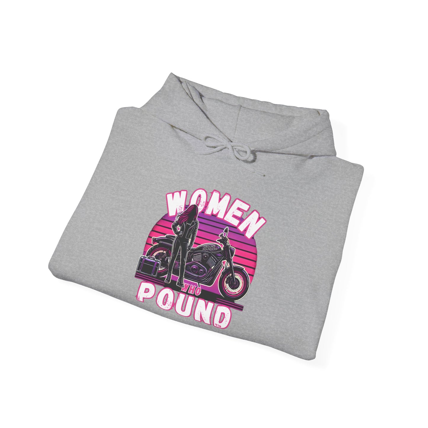 Biker Hoodie: Women Who Pound Purple/Pink