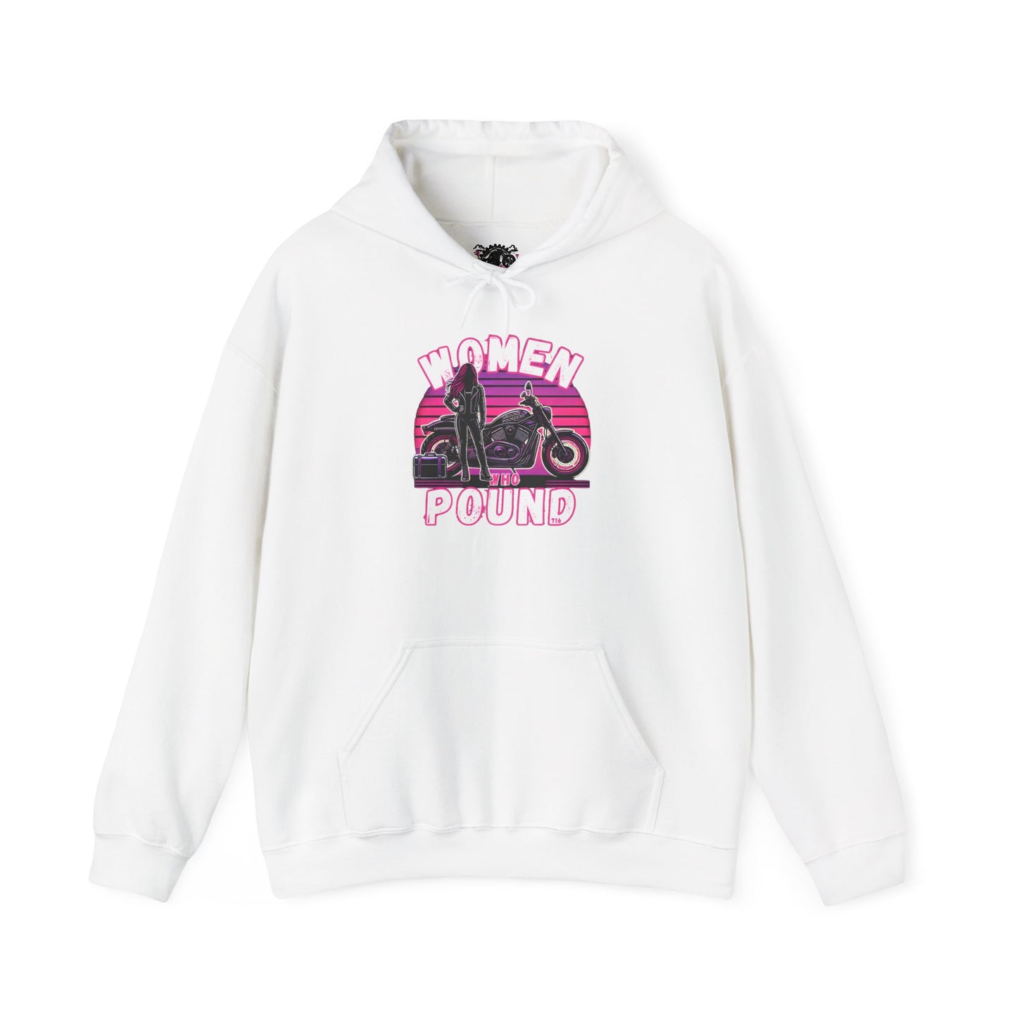 Biker Hoodie: Women Who Pound Purple/Pink