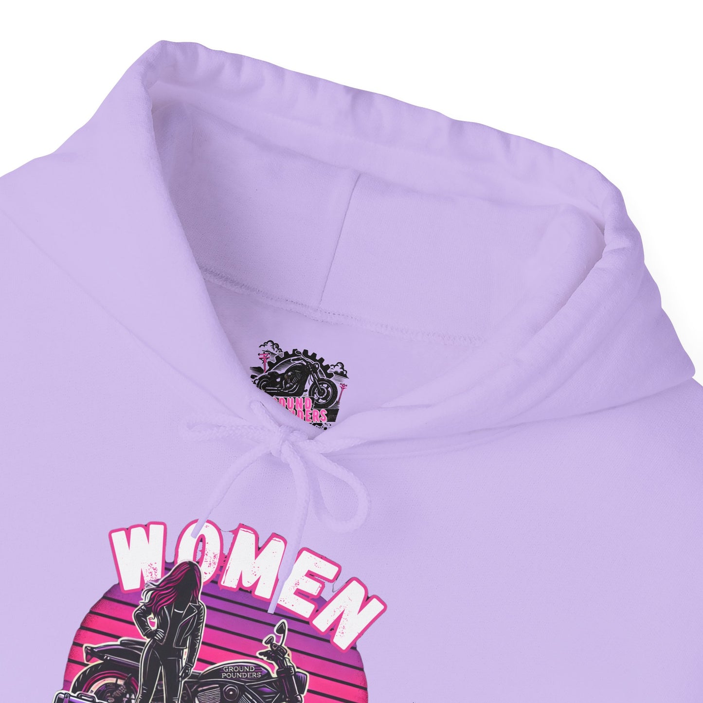 Biker Hoodie: Women Who Pound Purple/Pink