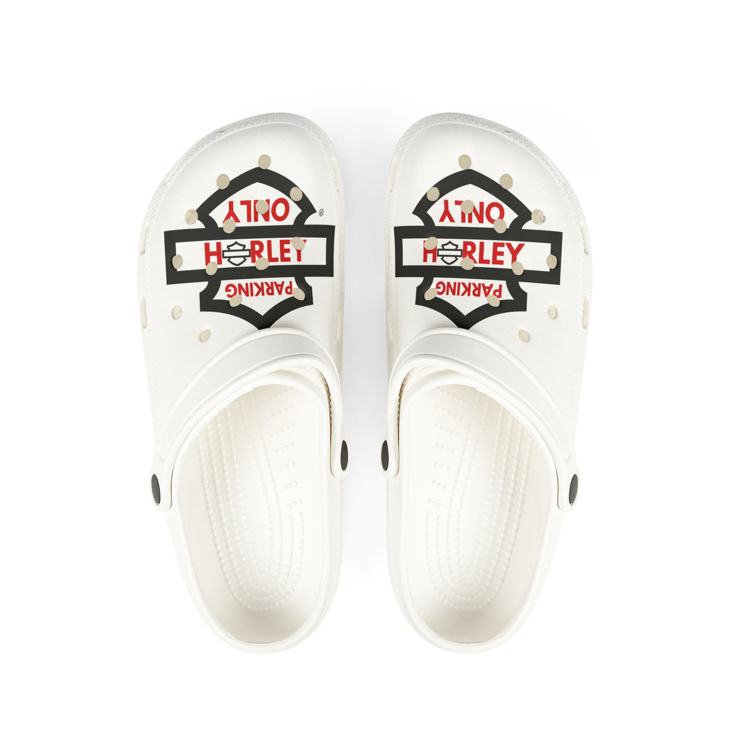 Biker Slides: Harley Parking Only Upside Down - Red