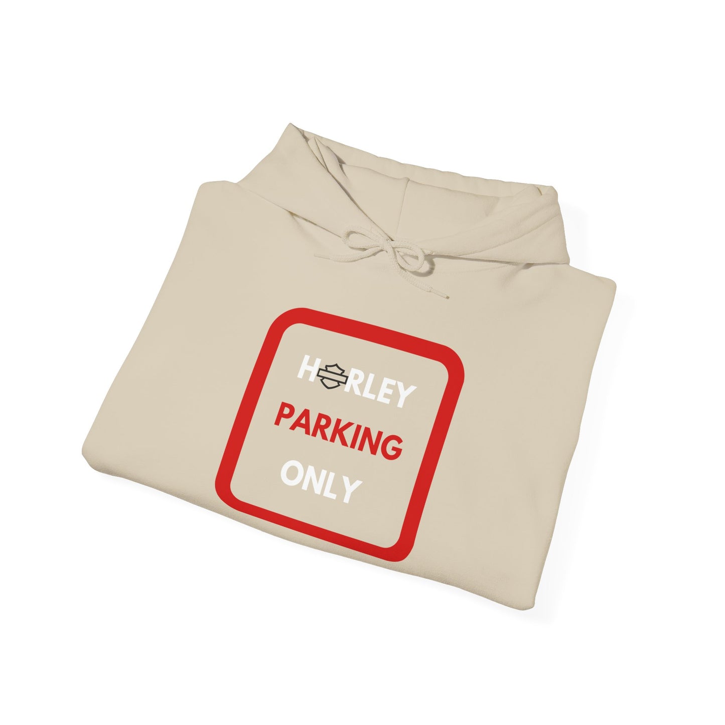 Biker Hoodie: Red Harley Parking Only w/White & Red Lettering