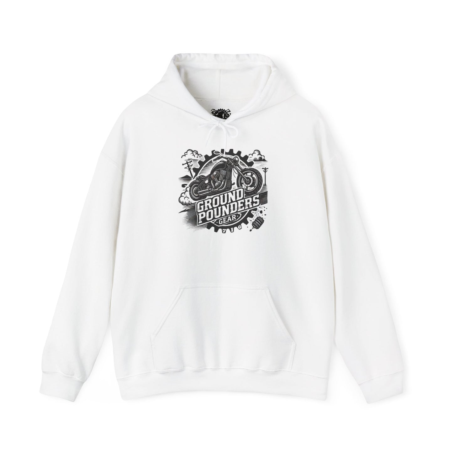 Biker Hoodie: Ground Pounders Smoke
