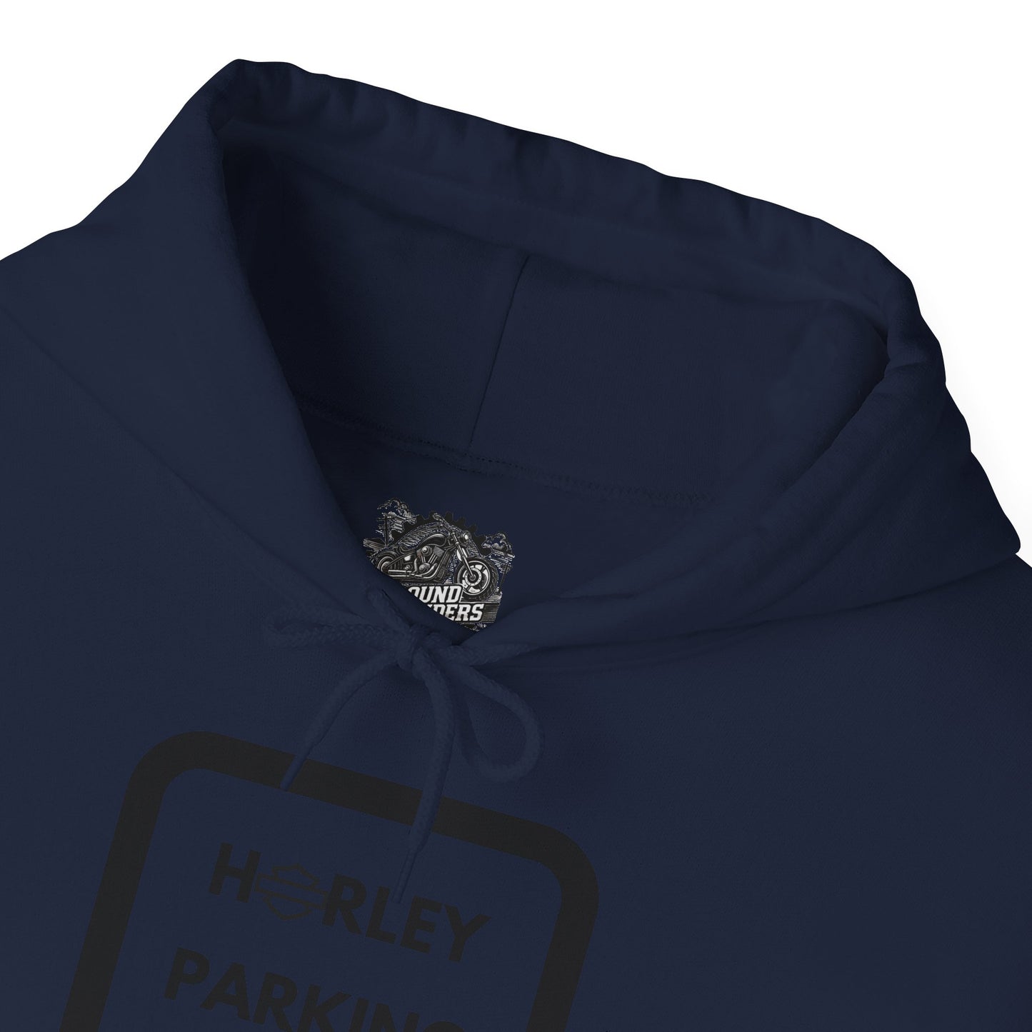 Biker Hoodie: Black Harley Parking Only w/Black Lettering
