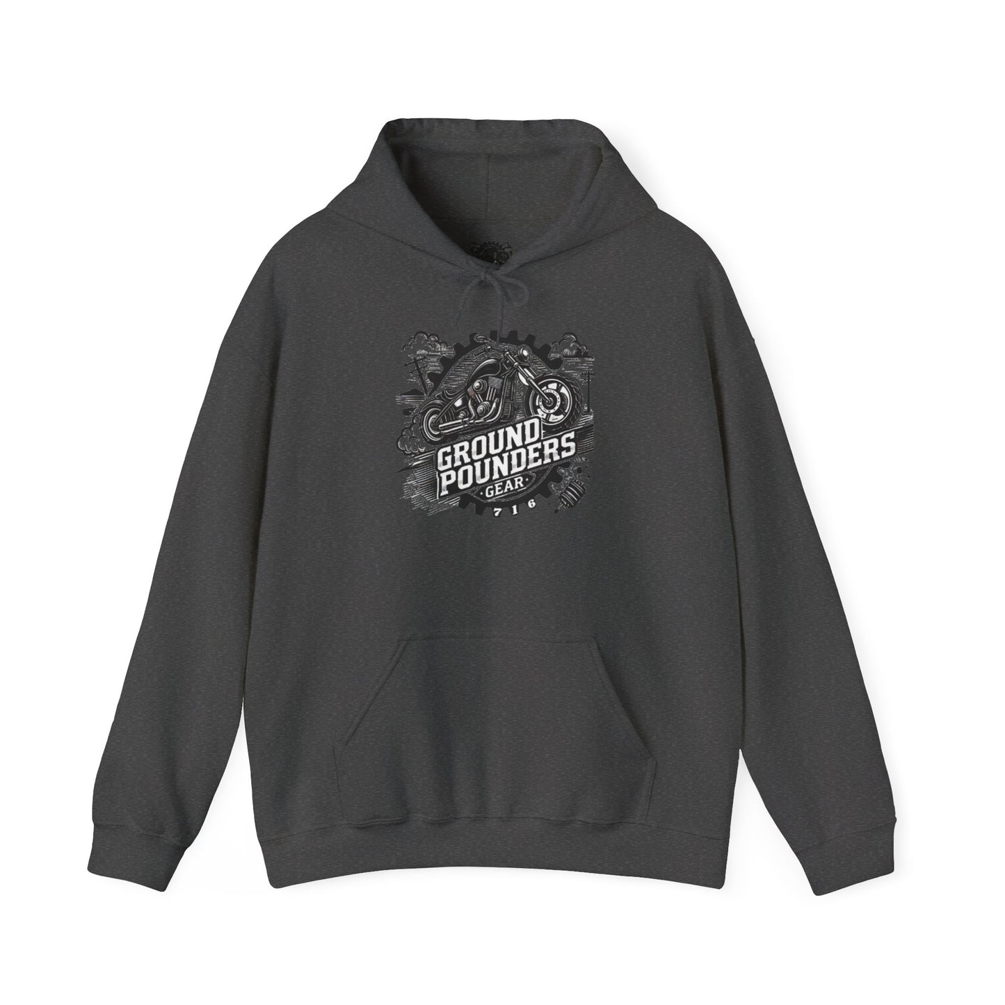 Biker Hoodie: Ground Pounders Smoke