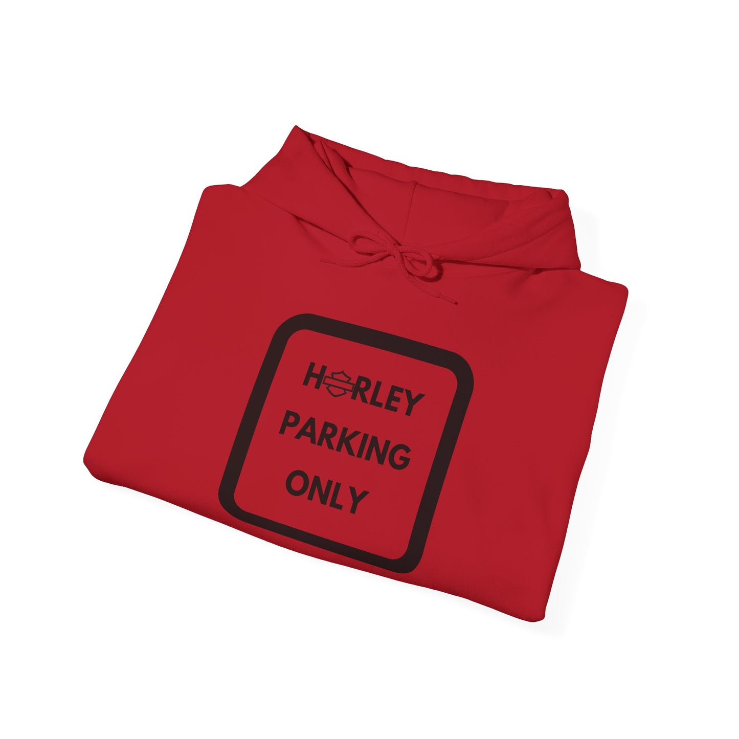 Biker Hoodie: Black Harley Parking Only w/Black Lettering