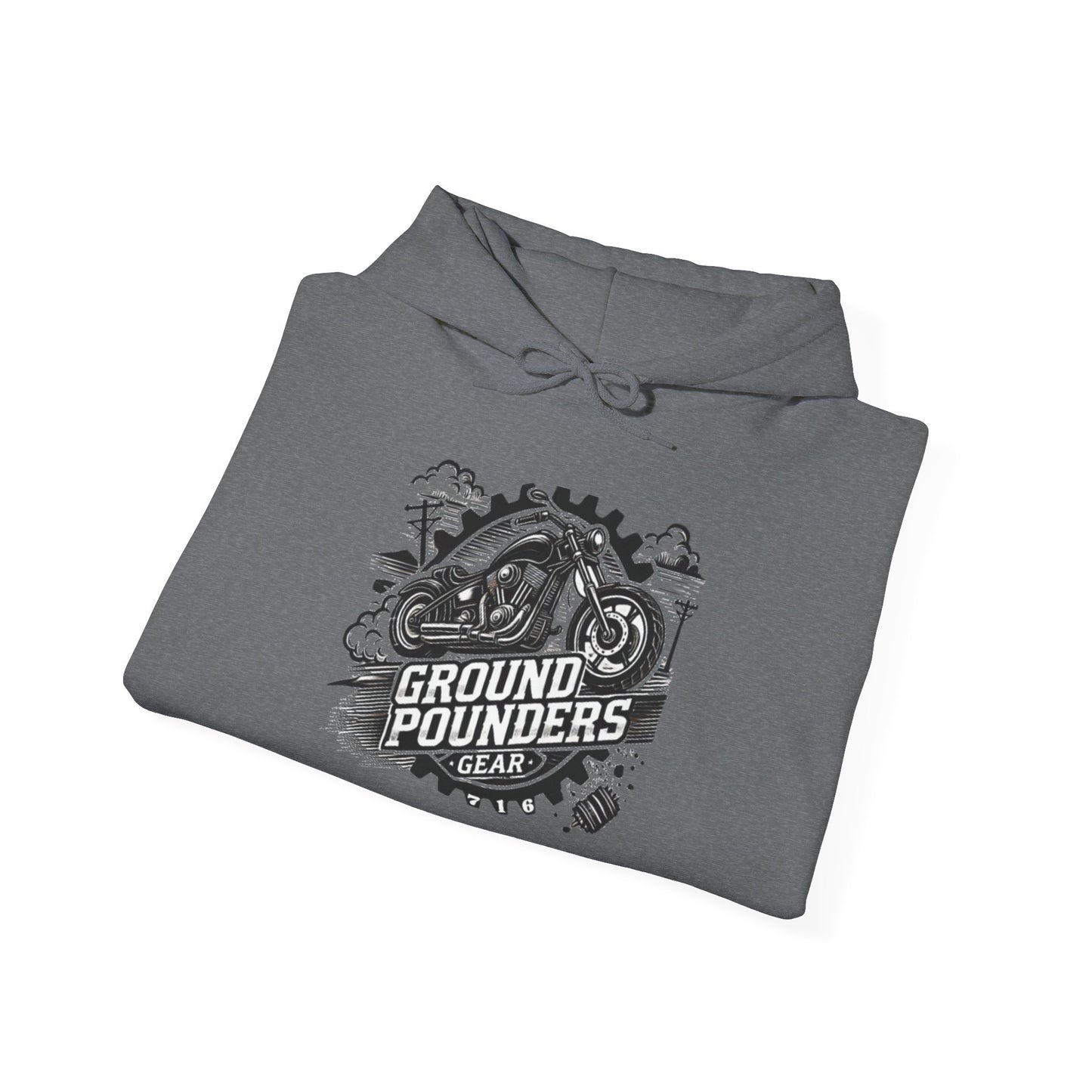 Biker Hoodie: Ground Pounders Smoke
