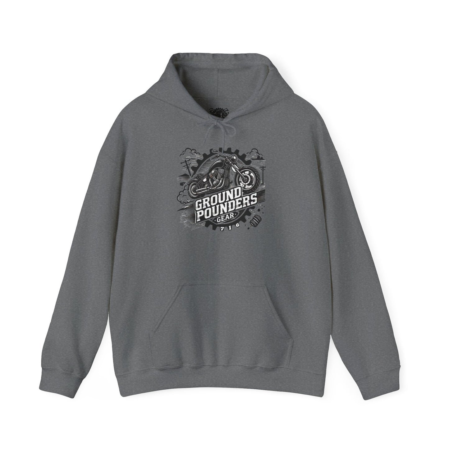 Biker Hoodie: Ground Pounders Smoke